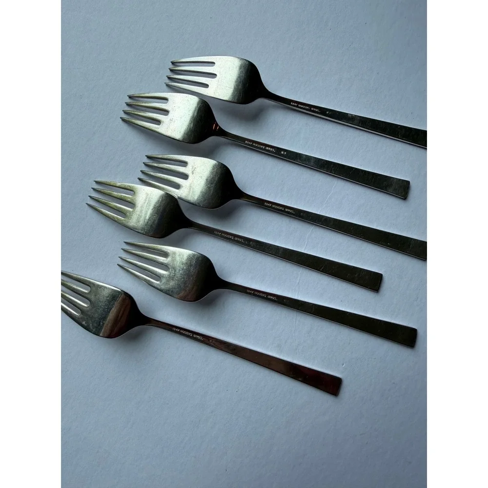 VTG Rogers Bros Salad Forks Set of 6 Silver Lace MCM Silverplate Flatware